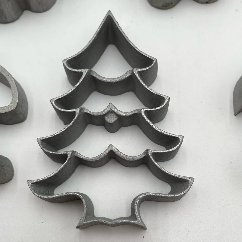 Vintage Rossettes Cookie Irons Christmas Tree Bunny Flowers No Handle 6pcs